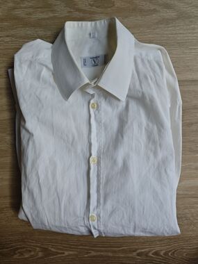 Vintage Valentino Uomo Ivory Pinstripe Men's Dress Shirt